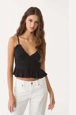 Stradivarius Dopasowany top z falbanami S
