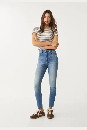 Stradivarius D09 Jeansy skinny z bardzo wysokim stanem