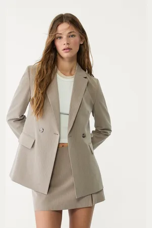 Stradivarius Dwurzędowa marynarka slim XS