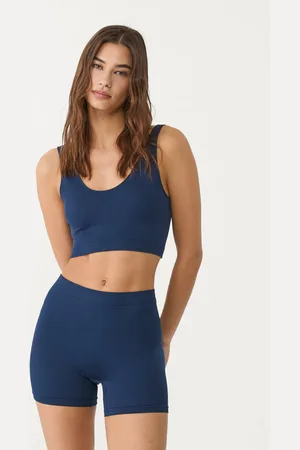 Stradivarius Krótki bezszwowy top basic L