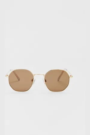 Stradivarius Okulary przeciwsłoneczne w sześciokątnych metalowych oprawkach