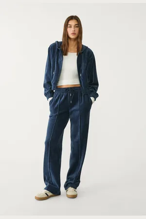 Stradivarius Spodnie jogger z aksamitu M