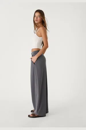 Stradivarius Eleganckie spodnie baggy z przeszyciem 38