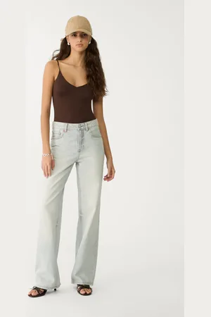 Stradivarius D92 jeansy o prostym kroju typu wide