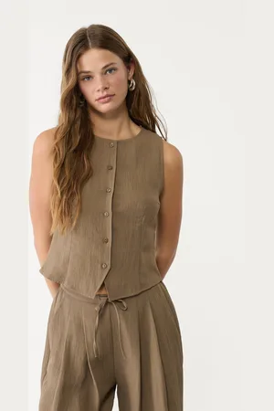 Stradivarius Top z guzikami o fakturze
