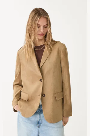 Stradivarius Marynarka ze sztucznego zamszu XS