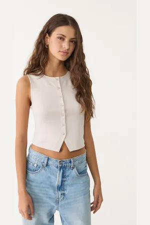 Stradivarius Podstawowa koszulka na guziki XL