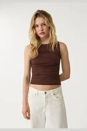Stradivarius Koszulka poliamid drapowana XS