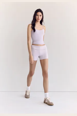 Stradivarius Krótkie legginsy z wywijanym pasem M