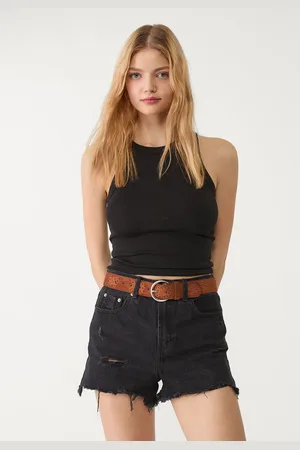 Stradivarius D75 Spodenki jeansowe z przetarciami 40