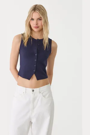 Stradivarius Podstawowa koszulka na guziki XL