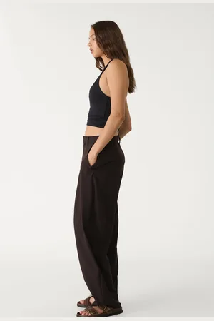 Stradivarius Eleganckie spodnie baggy z przeszyciem 42