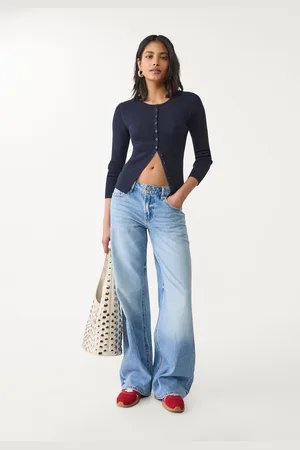 Stradivarius D91 Jeansy low wide leg 44