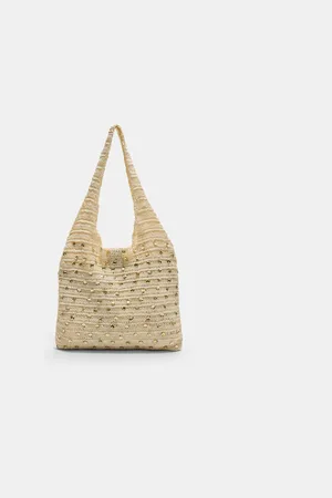 Stradivarius Szydełkowa torba shopper z cekinami OS