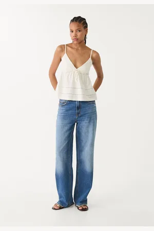 Stradivarius Top na ramiączkach z pasmanterią XS