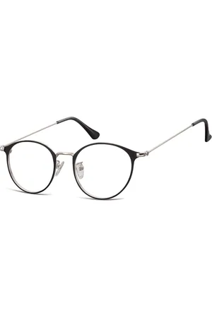 Sunoptic Okulary zerówki oprawki korekcyjne lenonki owalne 923E czarno-srebrne