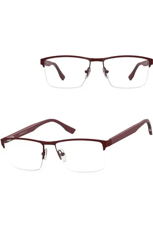 Sunoptic Małe męskie okulary na żyłkę oprawki korekcyjne zerówki 877D bordowe