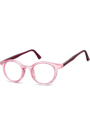Sunoptic Okrągłe oprawki korekcyjne okulary zerówki TR-97D czerwony transparentny
