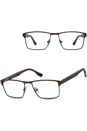 Sunoptic Męskie oprawki korekcyjne okulary zerówki 876C brązowe
