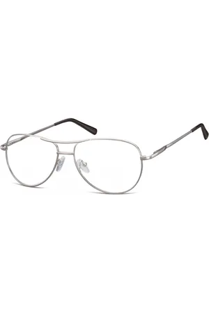 Sunoptic Okulary oprawki dziecięce zerówki Pilotki MK1-49B srebrne