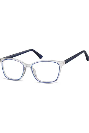 Sunoptic Damskie kocie oprawki korekcyjne okulary zerówki TR-99A bezbarwny/niebieski