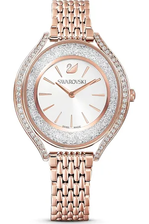 Swarovski Zegarek Crystalline Aura, Swiss Made, Metalowa bransoleta, W odcieniu różowego złota, Powłoka w odcieniu różowego złota
