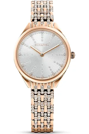 Swarovski Zegarek Attract, Swiss Made, Oprawa brukowa, Metalowa bransoleta, W odcieniu różowego złota, Powłoka w odcieniu różowego złota