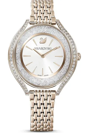 Swarovski Zegarek Crystalline Aura, Swiss Made, Metalowa bransoleta, W odcieniu złota, Powłoka w odcieniu szampańskiego złota