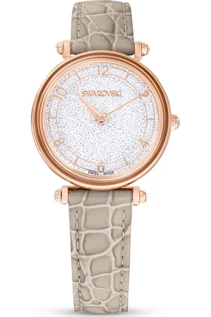Swarovski Zegarek Crystalline Wonder, Swiss Made, Skórzany pasek, , Powłoka w odcieniu różowego złota