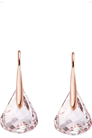 Swarovski Długie kolczyki Lunar, Różowe, Powłoka w odcieniu różowego złota