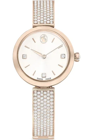 Swarovski Zegarek Illumina, Swiss Made, Metalowa bransoleta, W odcieniu złota, Powłoka w odcieniu szampańskiego złota