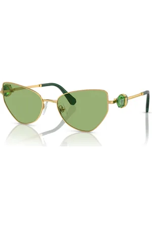 Swarovski Okulary przeciwsłoneczne, Kształt kociego oka, SK7003, Zielone