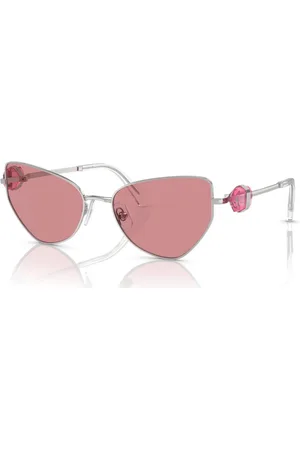 Swarovski Okulary przeciwsłoneczne, Kształt kociego oka, SK7003, Różowe