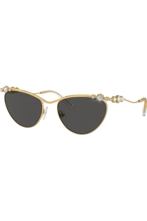Swarovski Okulary przeciwsłoneczne, Kształt owalny, SK7017, W odcieniu złota
