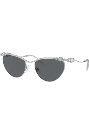Swarovski Okulary przeciwsłoneczne, Kształt owalny, SK7017, W odcieniu srebra