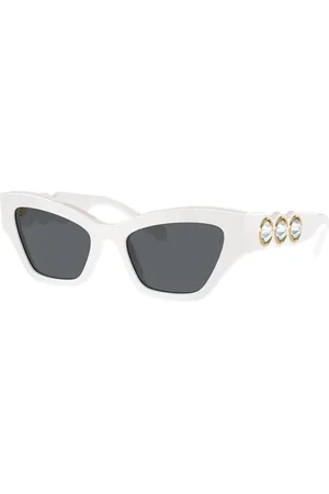 Swarovski Okulary przeciwsłoneczne, Kształt kociego oka, Białe