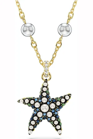 Swarovski Wisiorek Idyllia, Kryształowe perły, Rozgwiazda, Różnokolorowy, Powłoka w odcieniu złota