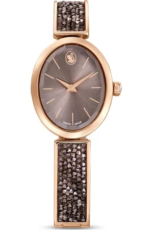 Swarovski Zegarek Crystal Rock Oval, Swiss Made, Bransoleta z kryształami, , Powłoka w odcieniu różowego złota