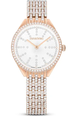 Swarovski Zegarek Attract, Swiss Made, Oprawa brukowa pełna, Bransoleta z kryształami, W odcieniu różowego złota, Powłoka w odcieniu różowego złota