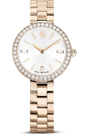 Swarovski Zegarek Certa, Swiss Made, Metalowa bransoleta, W odcieniu złota, Powłoka w odcieniu szampańskiego złota