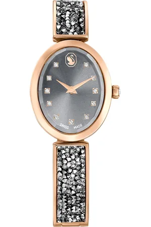 Swarovski Zegarek Crystal Rock Oval, Swiss Made, Bransoleta z kryształami, , Powłoka w odcieniu różowego złota