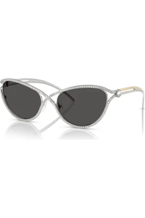 Swarovski Okulary przeciwsłoneczne, Kształt kociego oka, SK7025, W odcieniu srebra