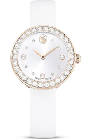 Swarovski Zegarek Matrix Tennis, Swiss Made, Skórzany pasek, , Powłoka w odcieniu szampańskiego złota