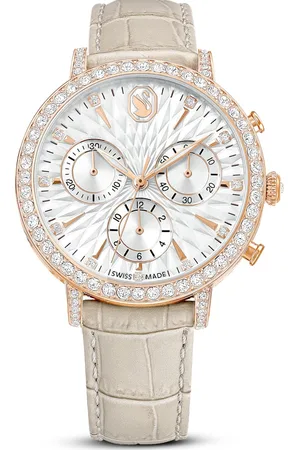 Swarovski Zegarek Matrix Tennis Chrono, Swiss Made, Skórzany pasek, , Powłoka w odcieniu różowego złota
