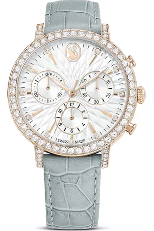 Swarovski Zegarek Matrix Tennis Chrono, Swiss Made, Skórzany pasek, , Powłoka w odcieniu szampańskiego złota