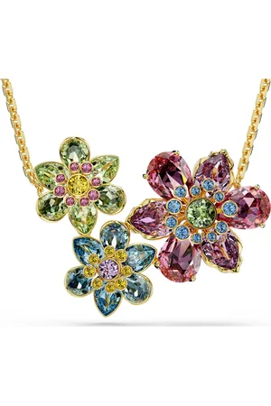 Swarovski Wisiorek Idyllia, Szlify różnorodne, Kwiat, , Powłoka w odcieniu złota