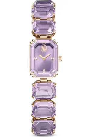 Swarovski Zegarek, Bransoletka ze szlifem ośmiokątnym, , Powłoka w odcieniu szampańskiego złota