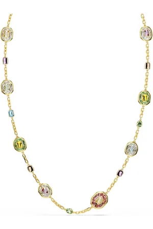 Swarovski Naszyjnik sautoir Chroma, Szlif ośmiokątny, , Powłoka w odcieniu złota