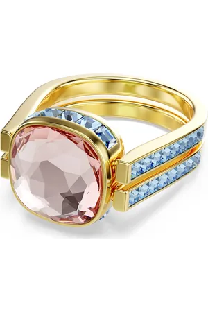 Swarovski Pierścionek Chroma, Szlif poduszkowy, , Powłoka w odcieniu złota