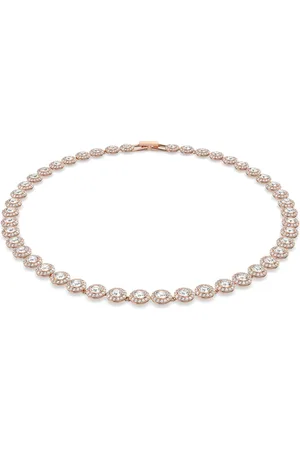 Swarovski Naszyjnik Tennis Una Angelic, Szlif okrągły, Średni, , Powłoka w odcieniu różowego złota